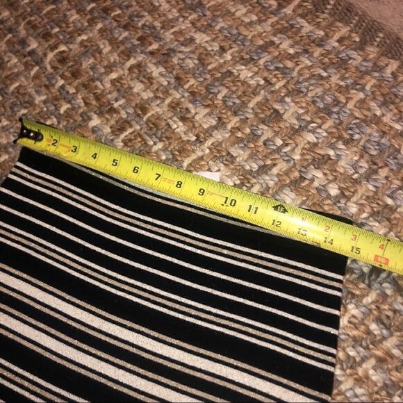 NWT
LOFT Black & Shimmery Gold Stripe Skirt - Sz SP - Picture 15 of 16